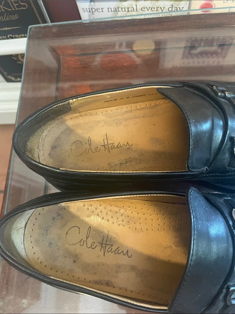 Cole Haan Men's Black Leather Slip-On Dress Loafers